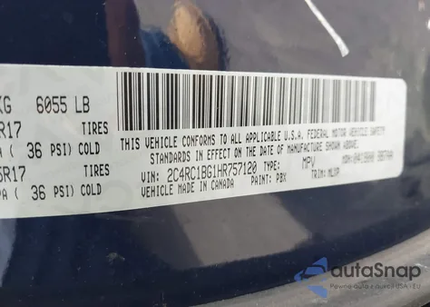 2017 Chrysler Pacifica Touring-L from USA, damaged, VIN 2C4RC1BG1HR757120